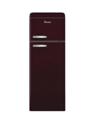 Swan Sr11010Wr 55Cm Retro Top Mount Fridge Freezer - Wine Swan Sr11010Wr 55Cm Retro Top Mount Fridge Freezer - Wine